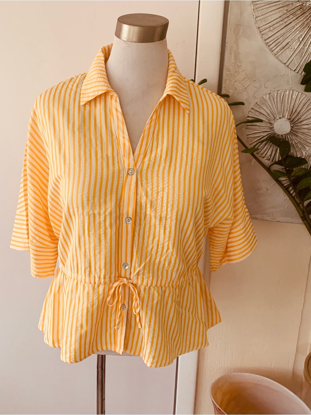 NWOT Mark New York striped rayon oversized blouse size S